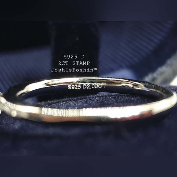 2CT Oval Moissanite hidden halo ring in sterling silver - Picture 8 of 16